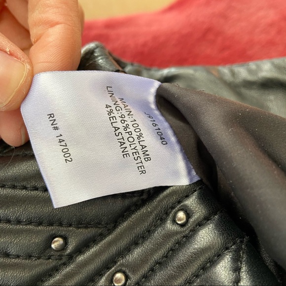 Jetset Diaries TJD 100% Lamb Leather Studded Mini Skirt Black - Picture 9 of 9